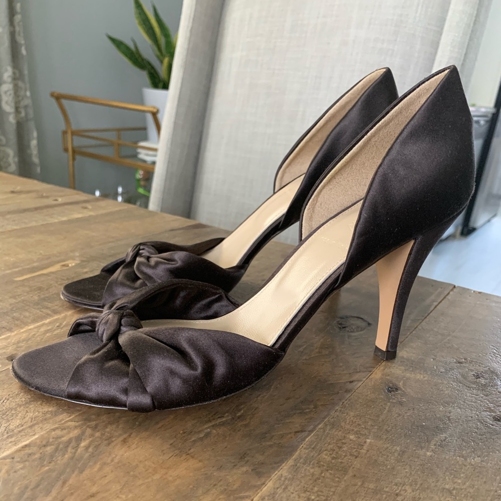 J crew brown satin D’Orsey pump